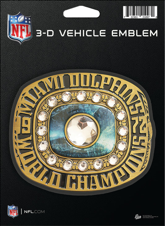 Miami Dolphins SB VII Championship Ring Vehicle Emblem